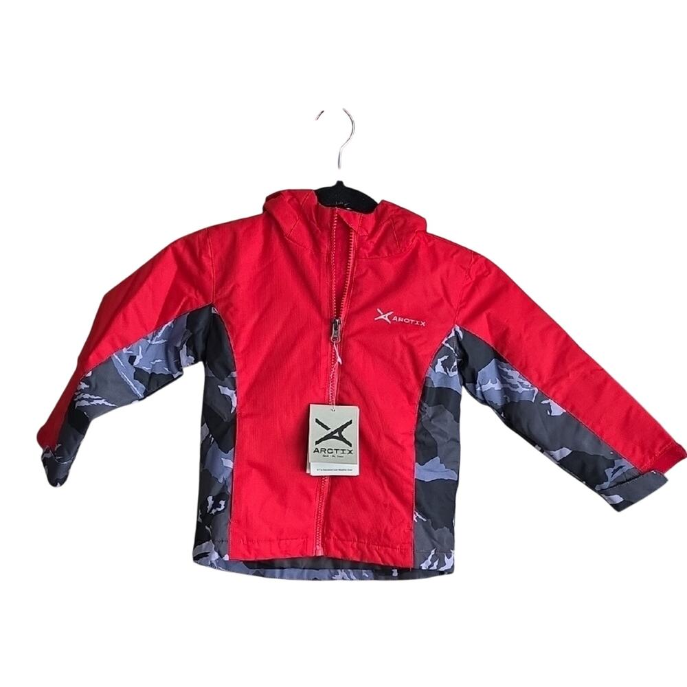 Arctix Insulated Red Grey and Camouflage Winter Hooded Coat Kids Size 3T NWT